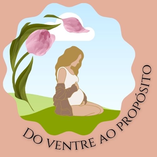 Logomarca do site Do Ventre ao Propósito, com imagem de gestante e flores, representando o cuidado humanizado da enfermeira obstetra Tatiane Carvalho.